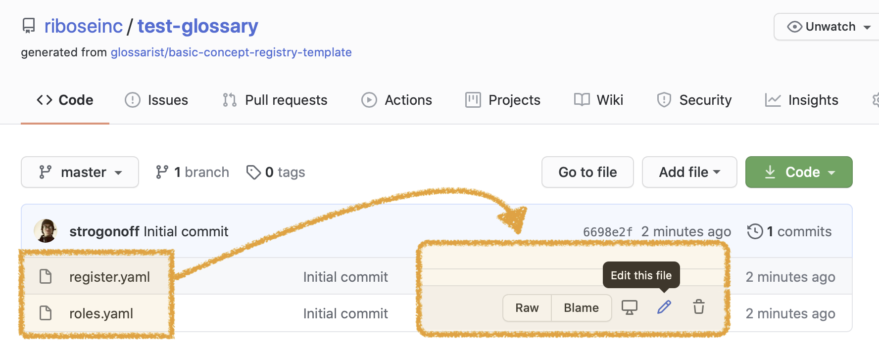 Editing files on GitHub